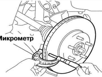 вимірювання товщини гальмівного диска за допомогою мікрометра